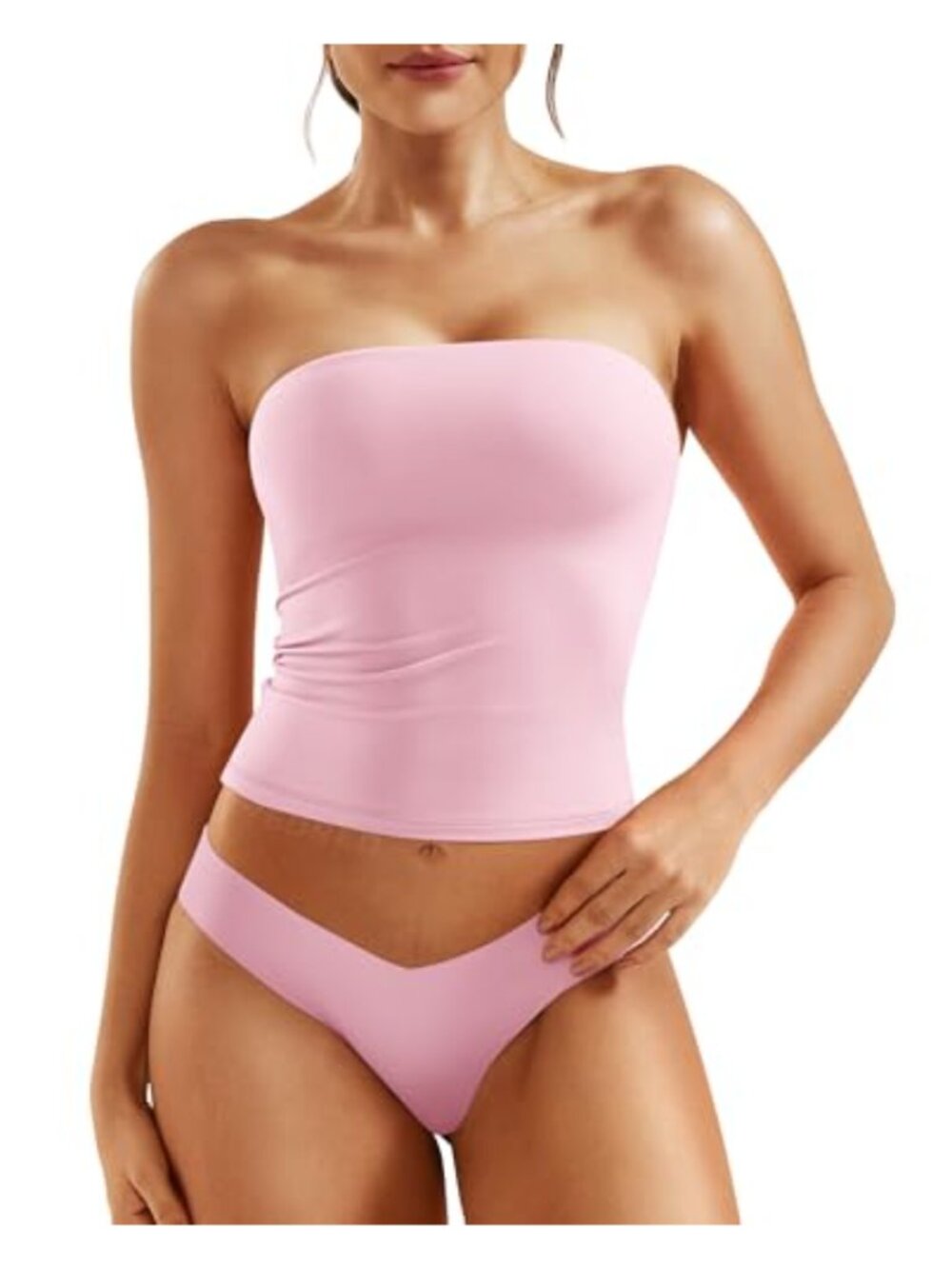 Sexy Strapless Crop Bandeau Tube Top Double Lined Y2K